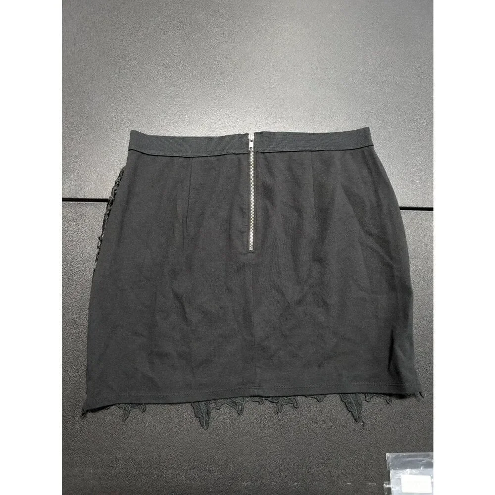 American Eagle Skirt Stretch Knit Lace Front Back Zip Lined Women's Size 12